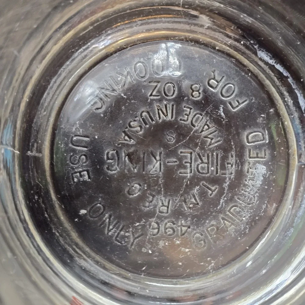 Vtg #496 Anchor Hocking Fire King Oven Basics 1 Cup Glass‎ Measuring Cup 8oz USA